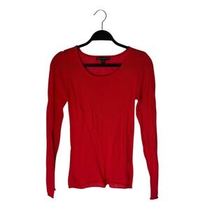 NICOLA BERTTI Red 100% Cotton Knit Long Sleeve Crew Neck Sweater M